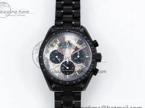 0307 Speedmaster Black Benom PVD Moon RMF Best Edition on PVD Bracelet Lemania HW WrinkleFree 7727